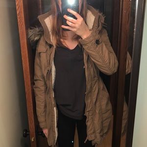 Abercrombie Parka With fuzzy inside and furry hood